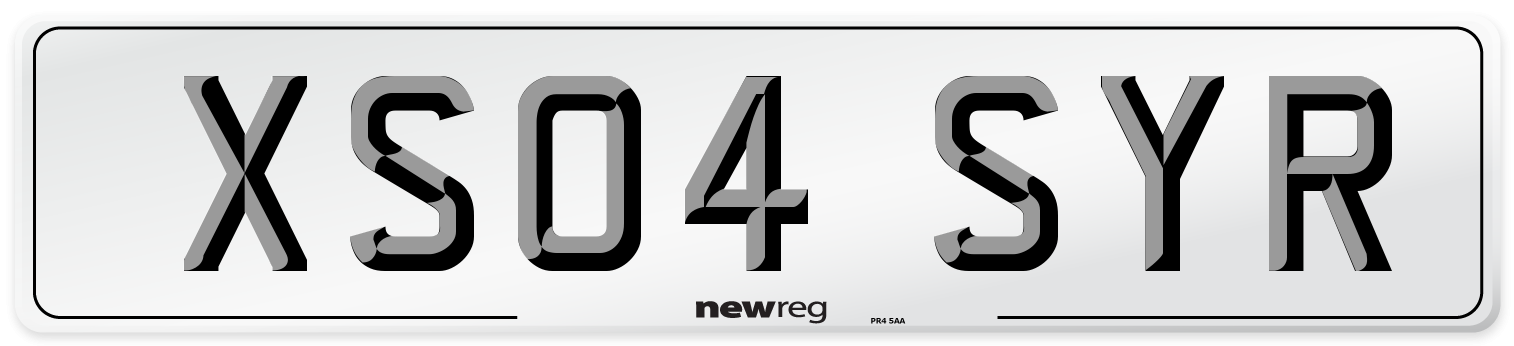 XS04 SYR Number Plate from New Reg